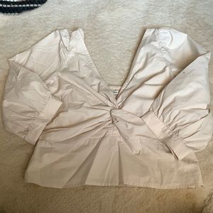Abercrombie light linen colored top 3/4 sleeves